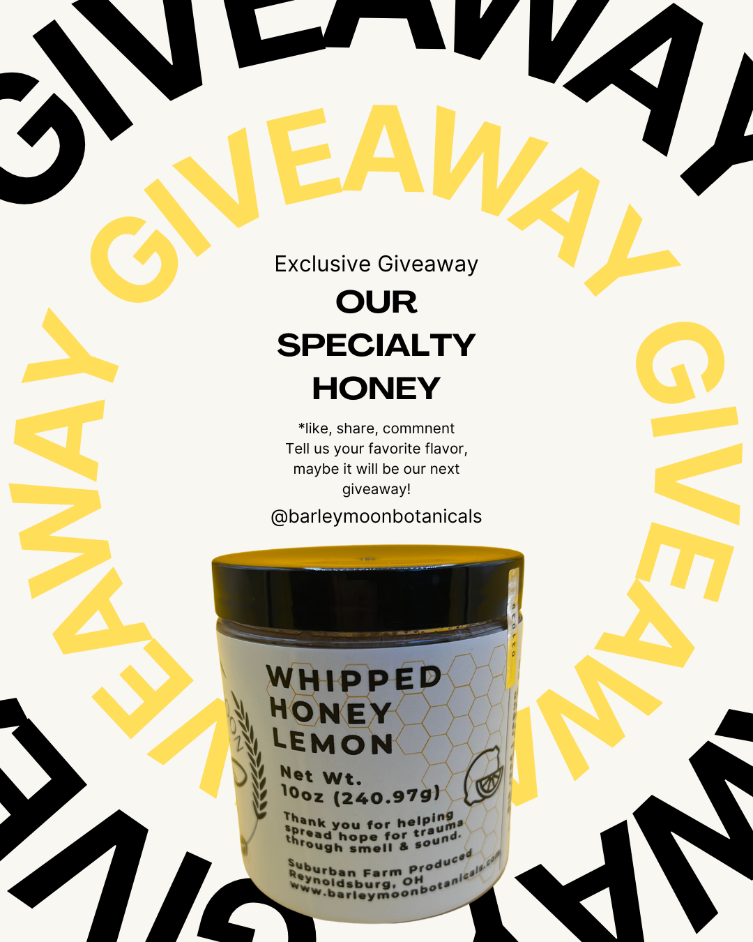 Creamed Honey Peanut Butter - Barley Moon Botanicals -  Pure Honey, Natural Ingredients