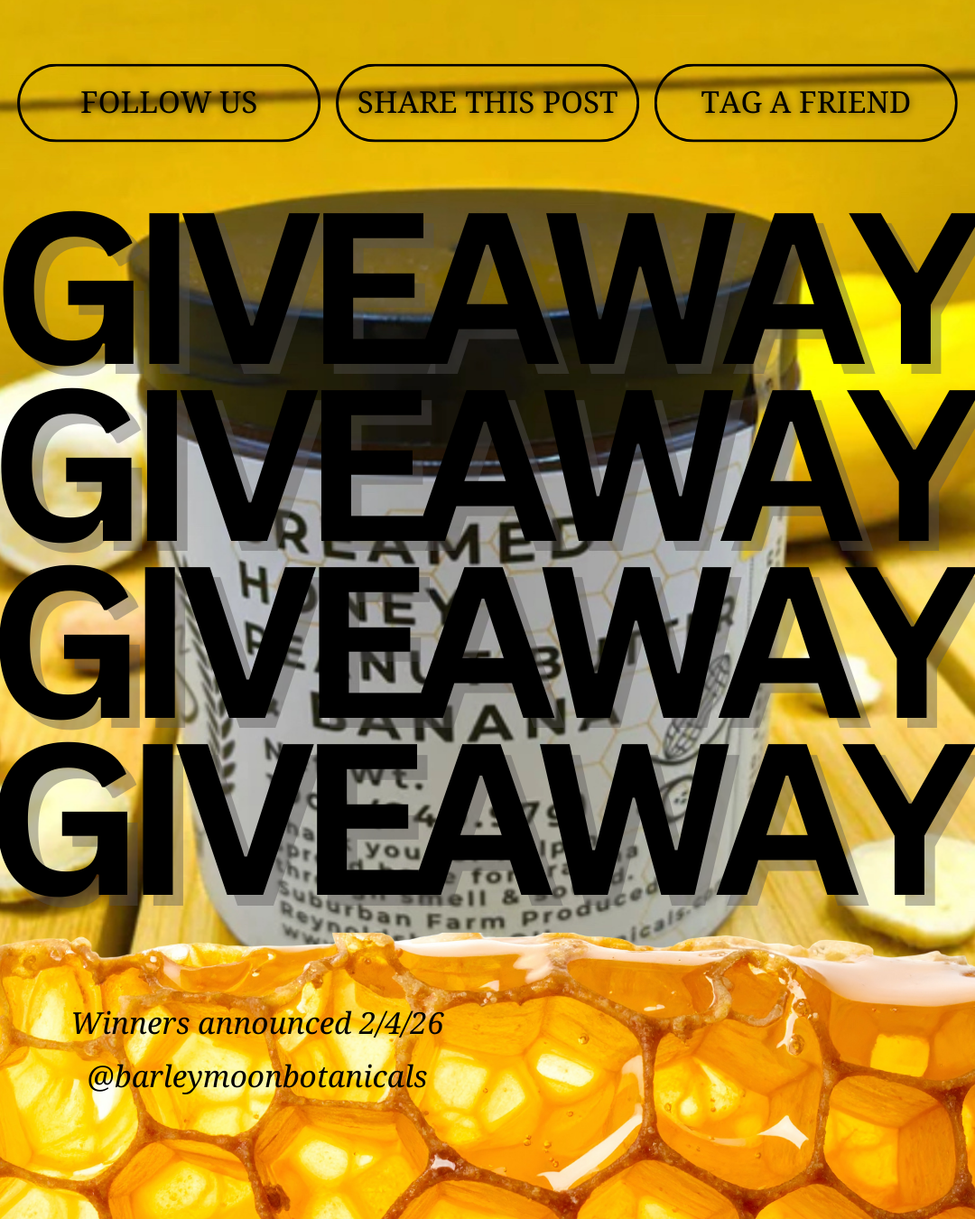 Creamed Honey Peanut Butter - Barley Moon Botanicals -  Pure Honey, Natural Ingredients