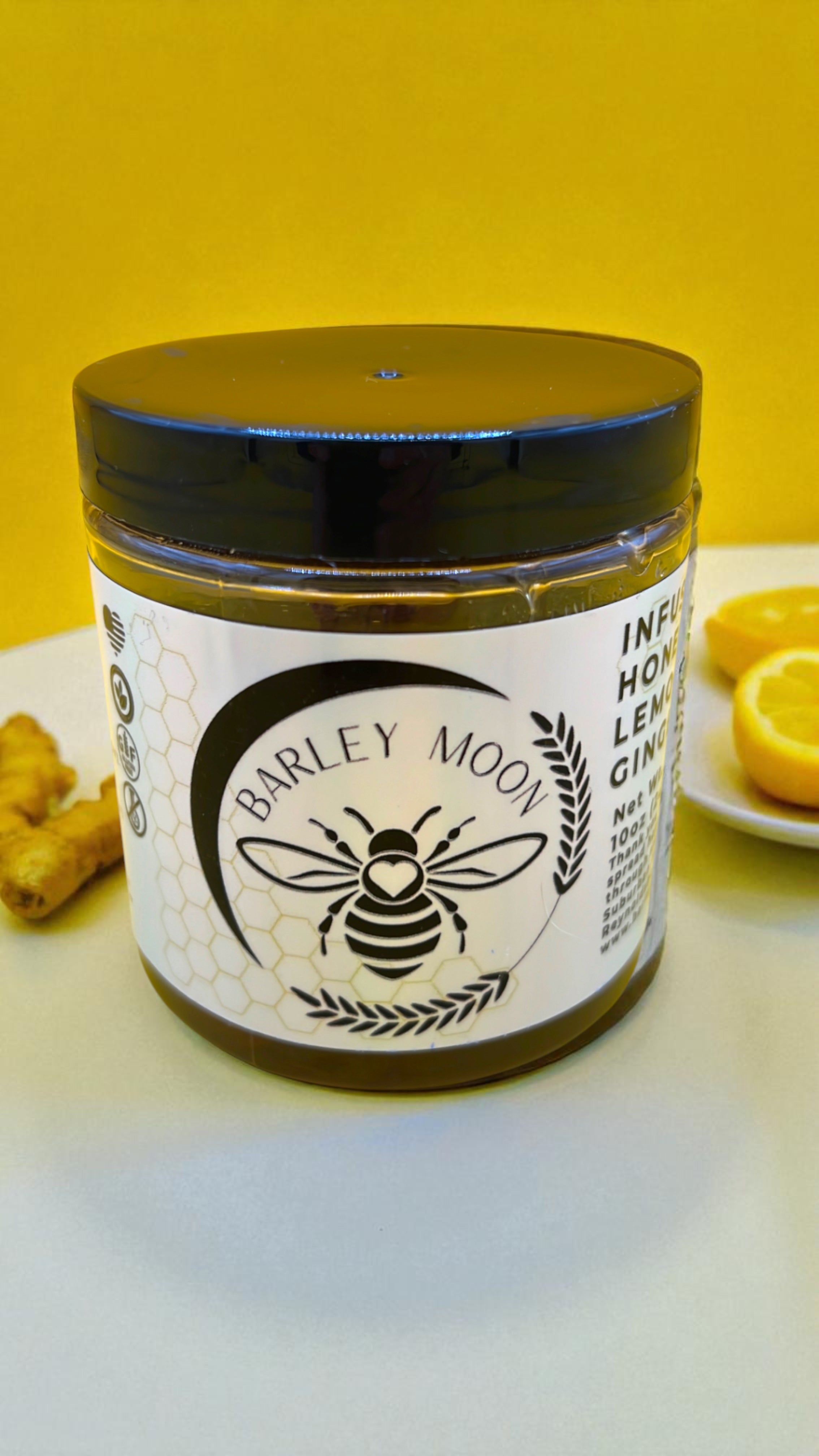 Infused Honey Lemon Ginger - Barley Moon Botanicals - Pure Honey, Natural Ingredients