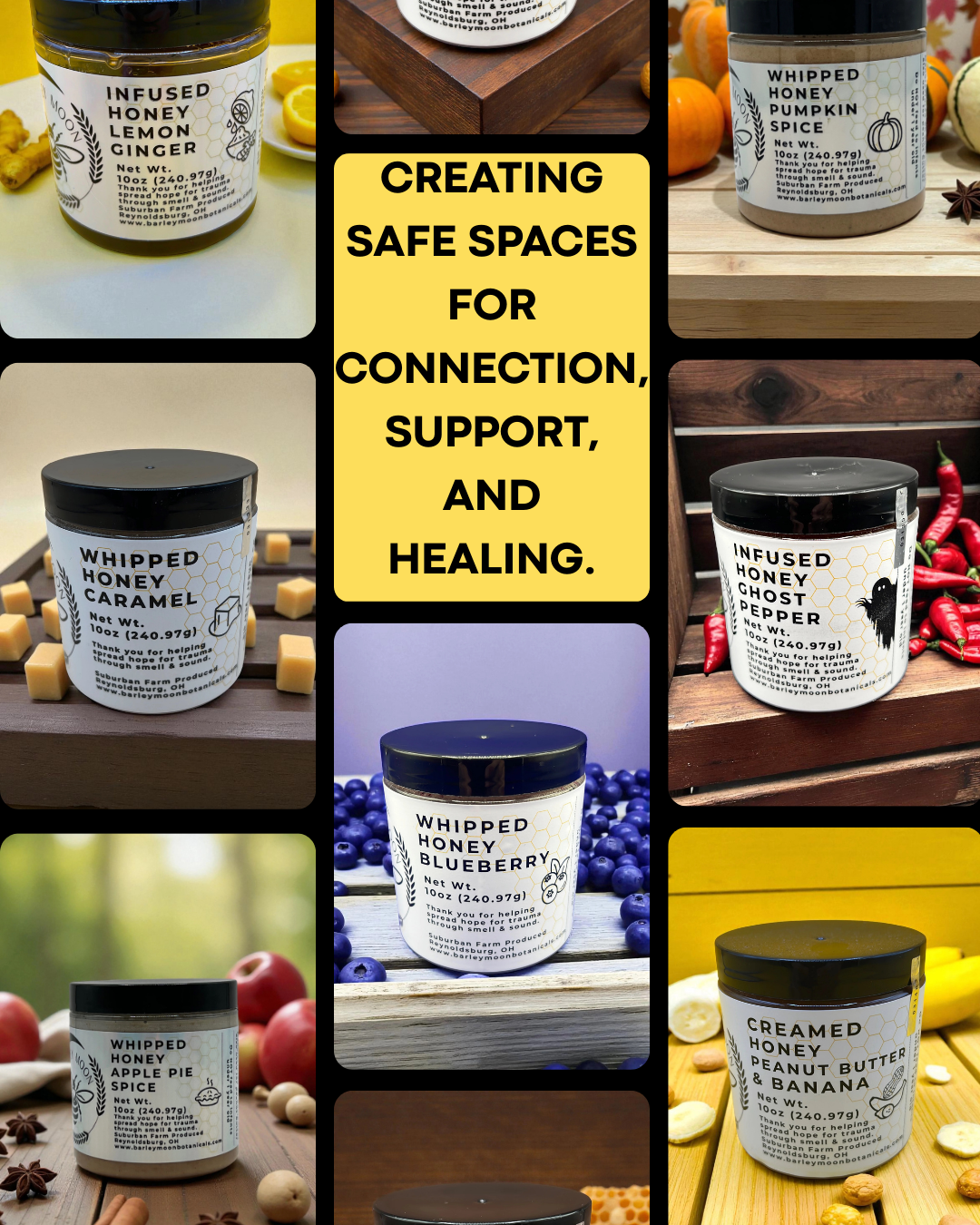 Whipped Honey Pomegranate - Barley Moon Botanicals - Pure Honey, Natural Ingredients