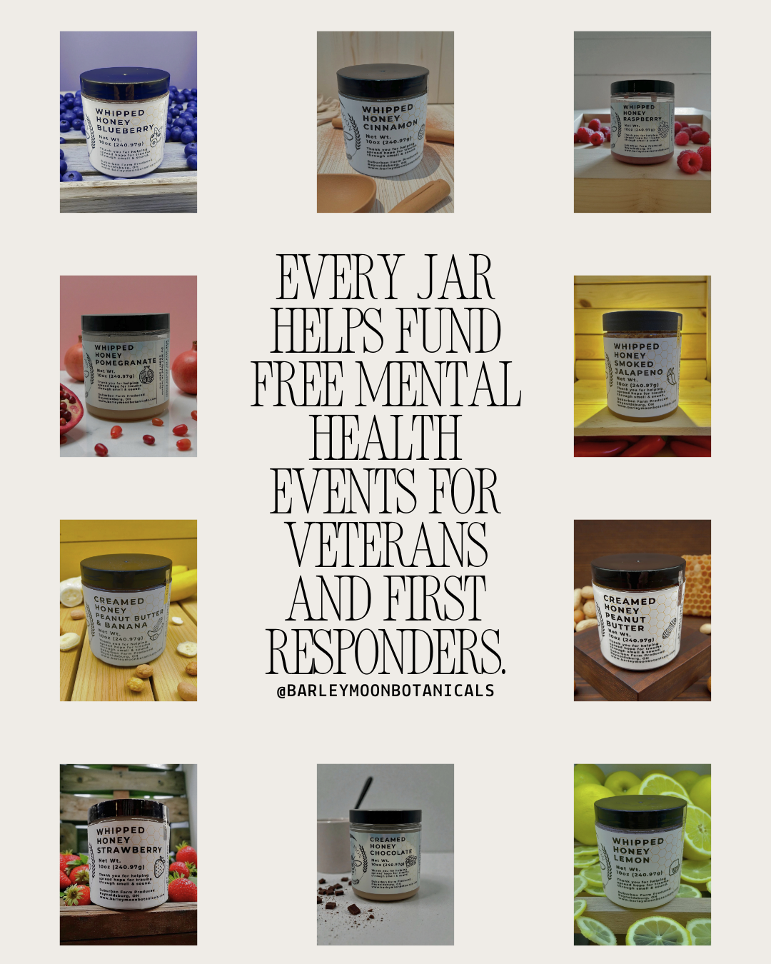 Whipped Honey Pomegranate - Barley Moon Botanicals - Pure Honey, Natural Ingredients