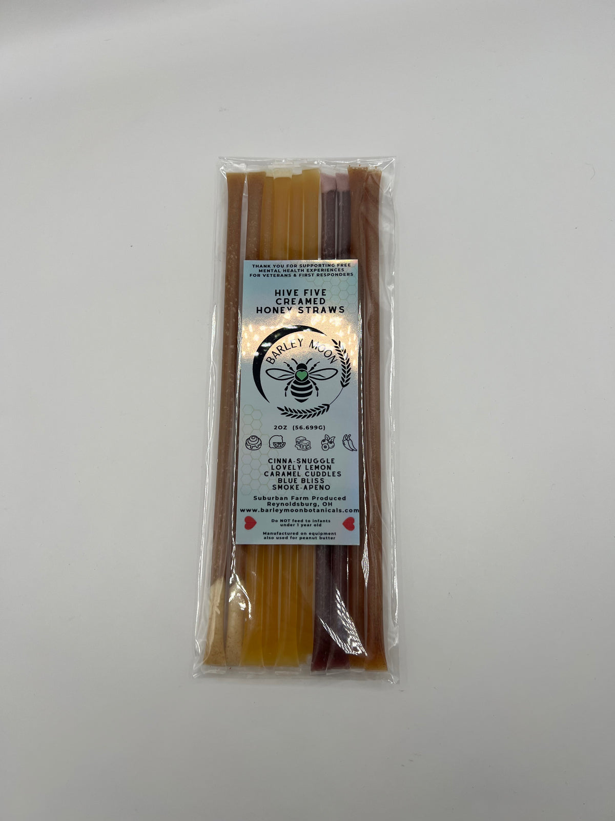 Barley Moon Botanicals Hive Five creamed honey straws