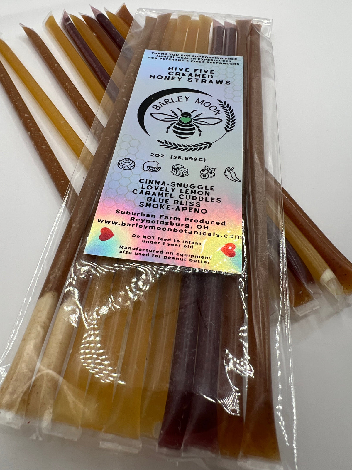 Barley Moon Botanicals Hive Five creamed honey straws