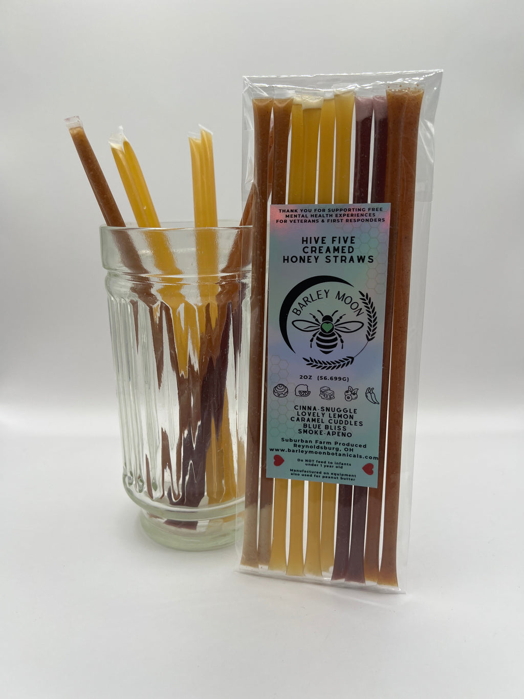 Barley Moon Botanicals Hive Five creamed honey straws