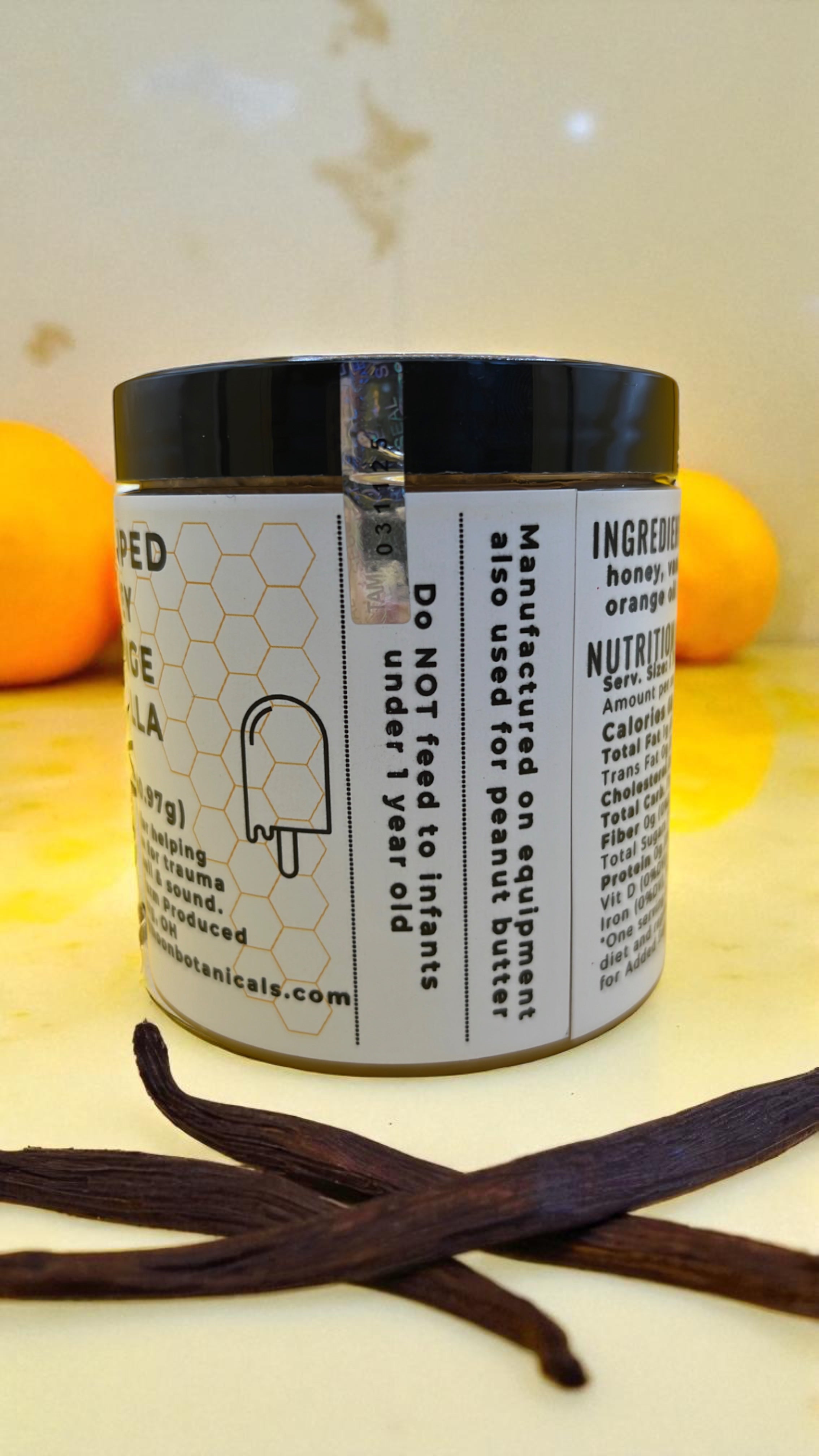 Orange Vanilla Creamed Honey - Barley Moon Botanicals -  Pure Honey, Natural Ingredients