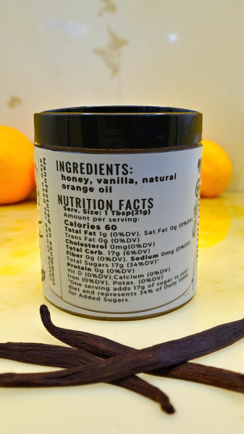 Orange Vanilla Creamed Honey - Barley Moon Botanicals -  Pure Honey, Natural Ingredients