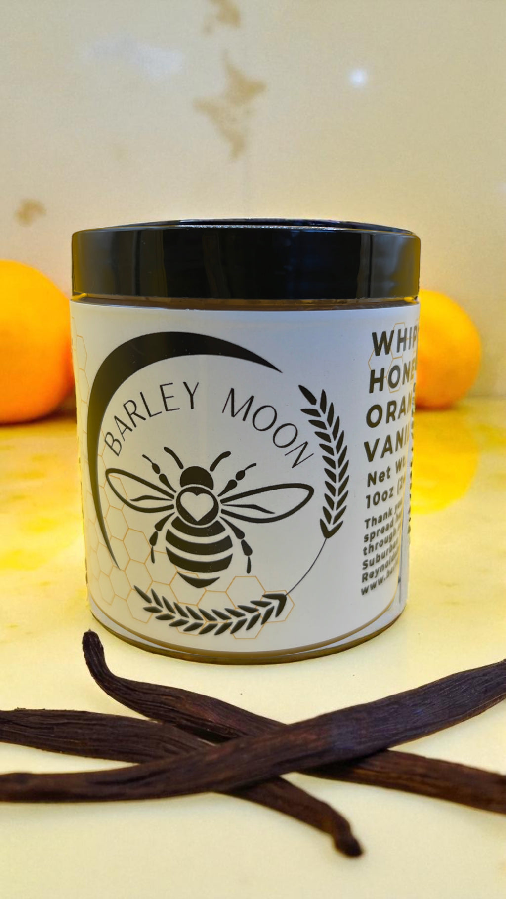 Orange Vanilla Creamed Honey - Barley Moon Botanicals -  Pure Honey, Natural Ingredients