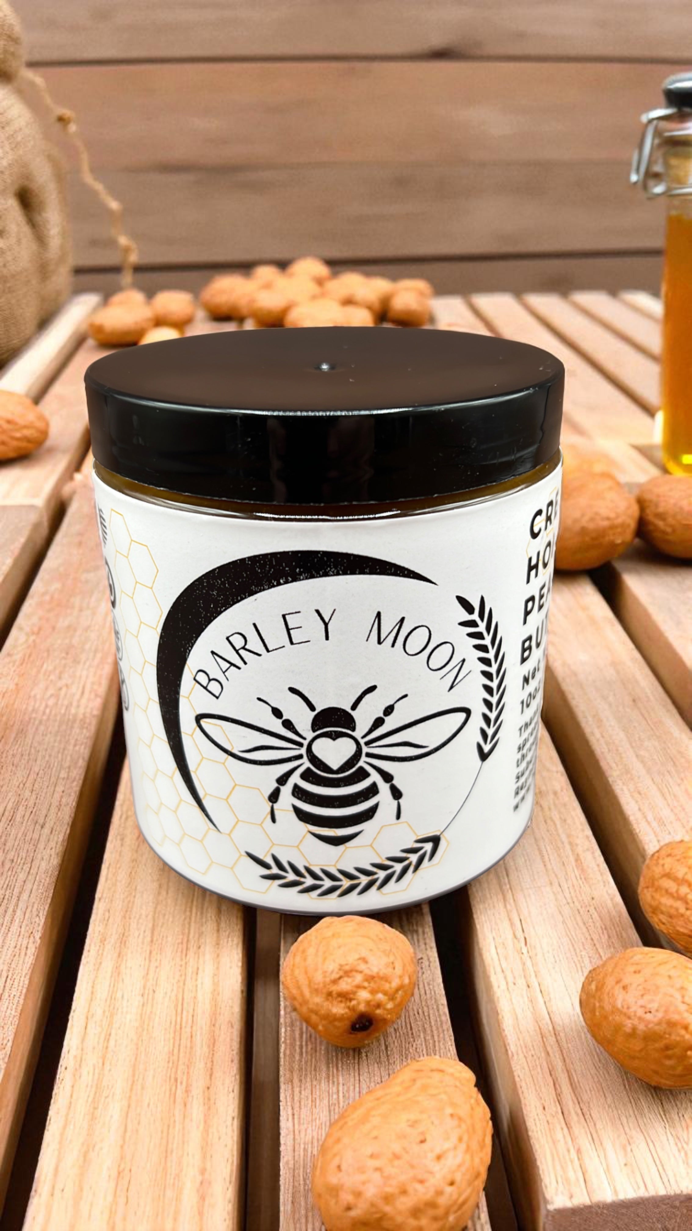 Creamed Honey Peanut Butter - Barley Moon Botanicals -  Pure Honey, Natural Ingredients