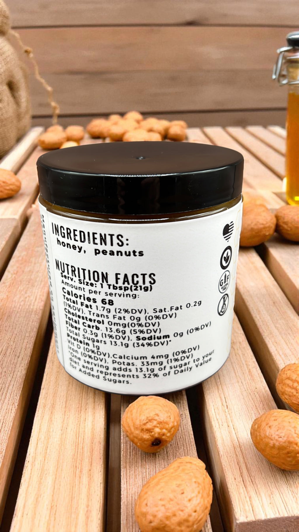 Creamed Honey Peanut Butter - Barley Moon Botanicals -  Pure Honey, Natural Ingredients