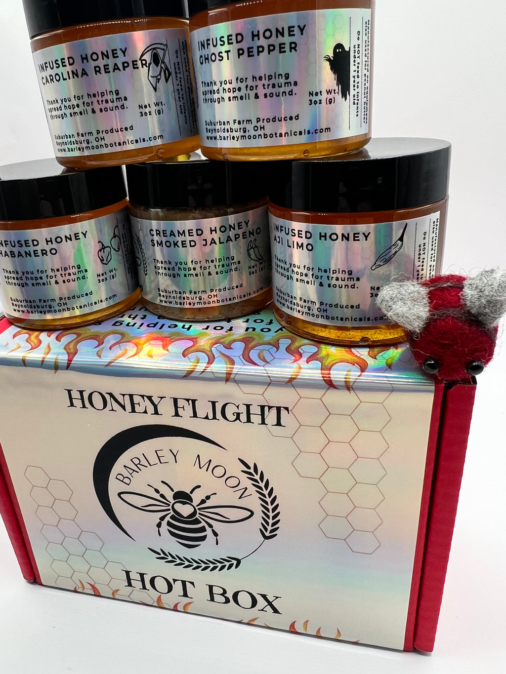 Hot Box Honey Flight - Barley Moon Botanicals - Pure Natural Hot Honey
