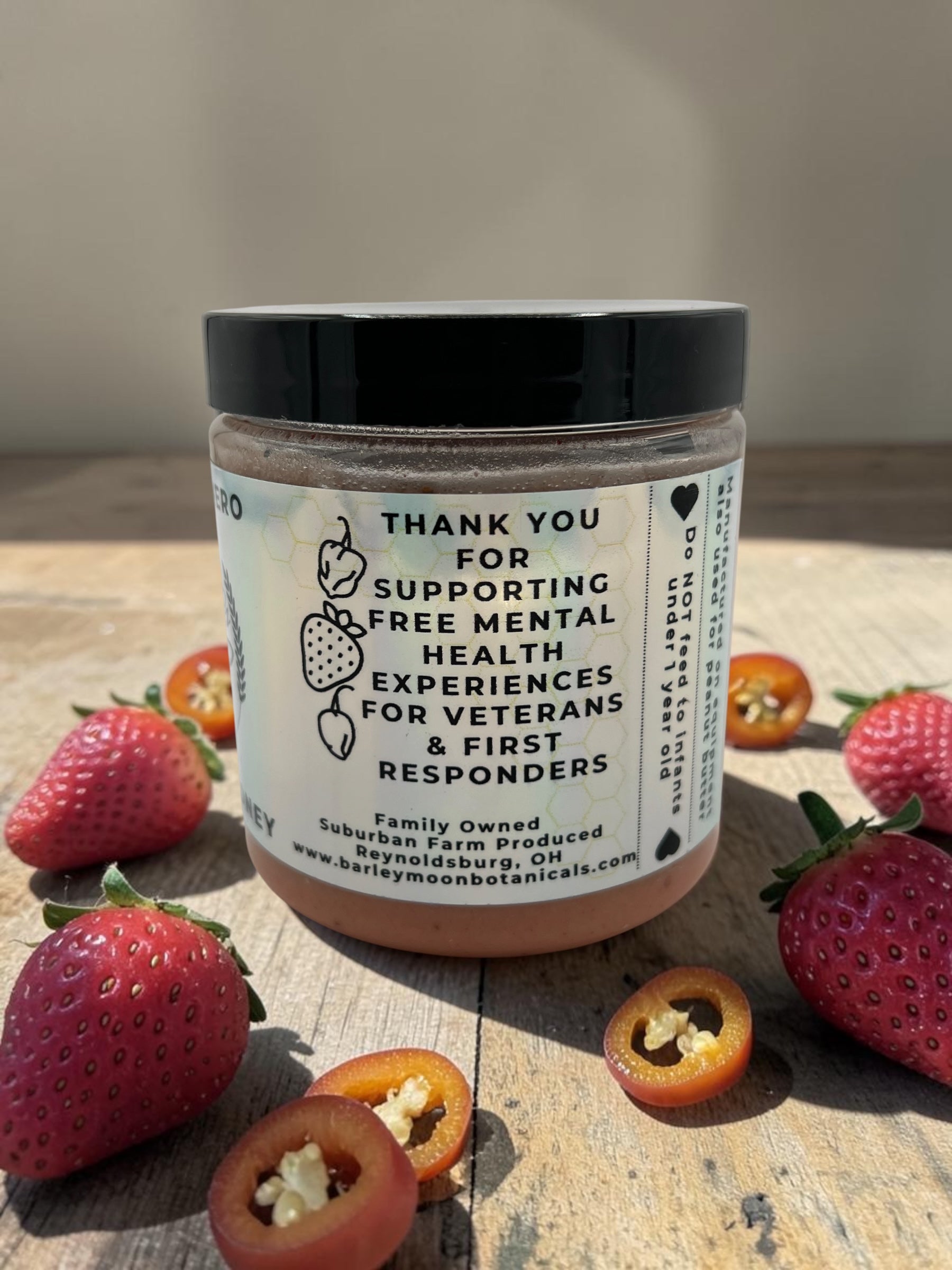 Strawbanero Creamed Honey - Barley Moon Botanicals - Pure Honey, Natural Ingredients