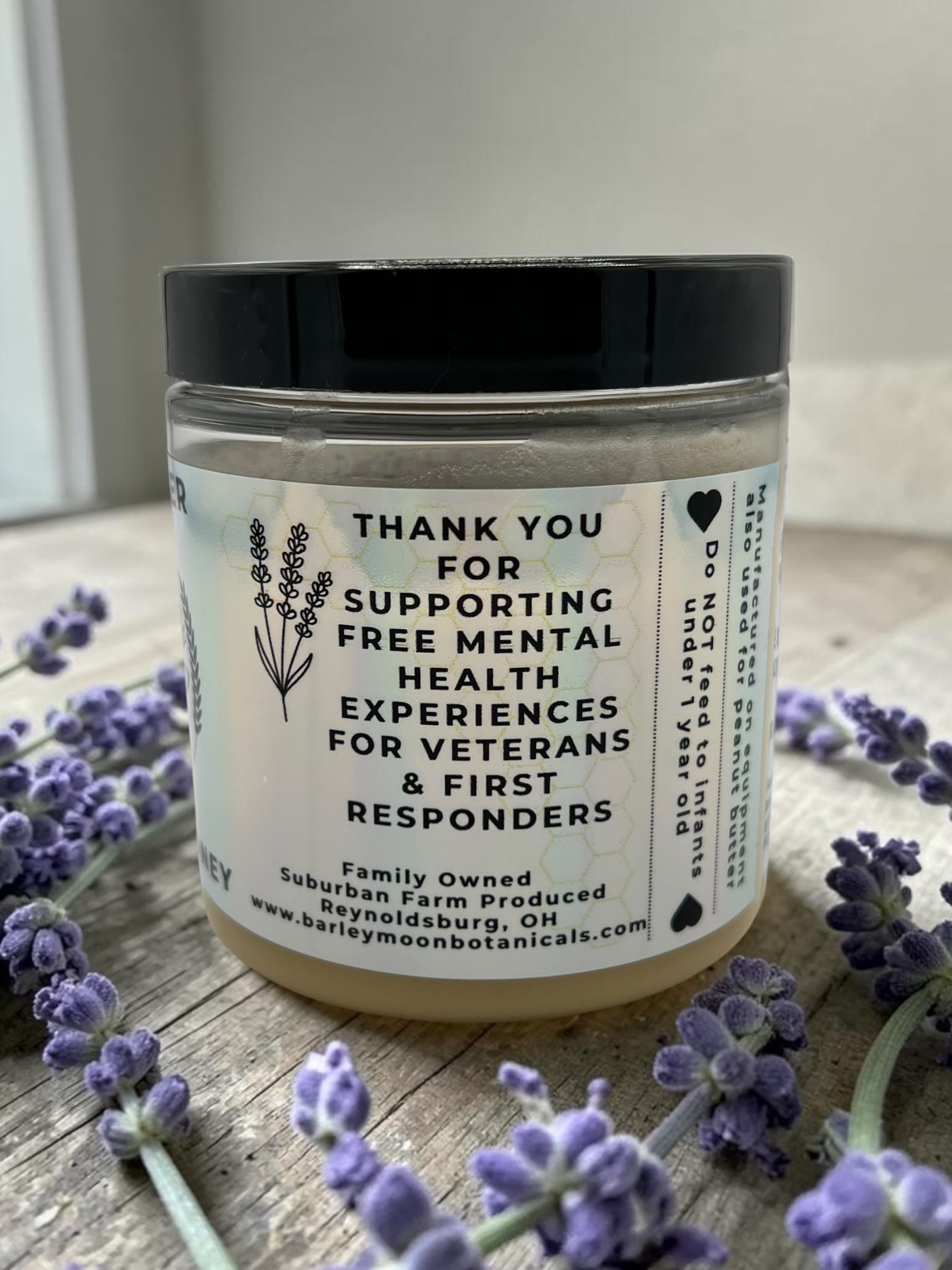 Lavender Creamed Honey - Barley Moon Botanicals - Pure Honey, Natural Ingredients
