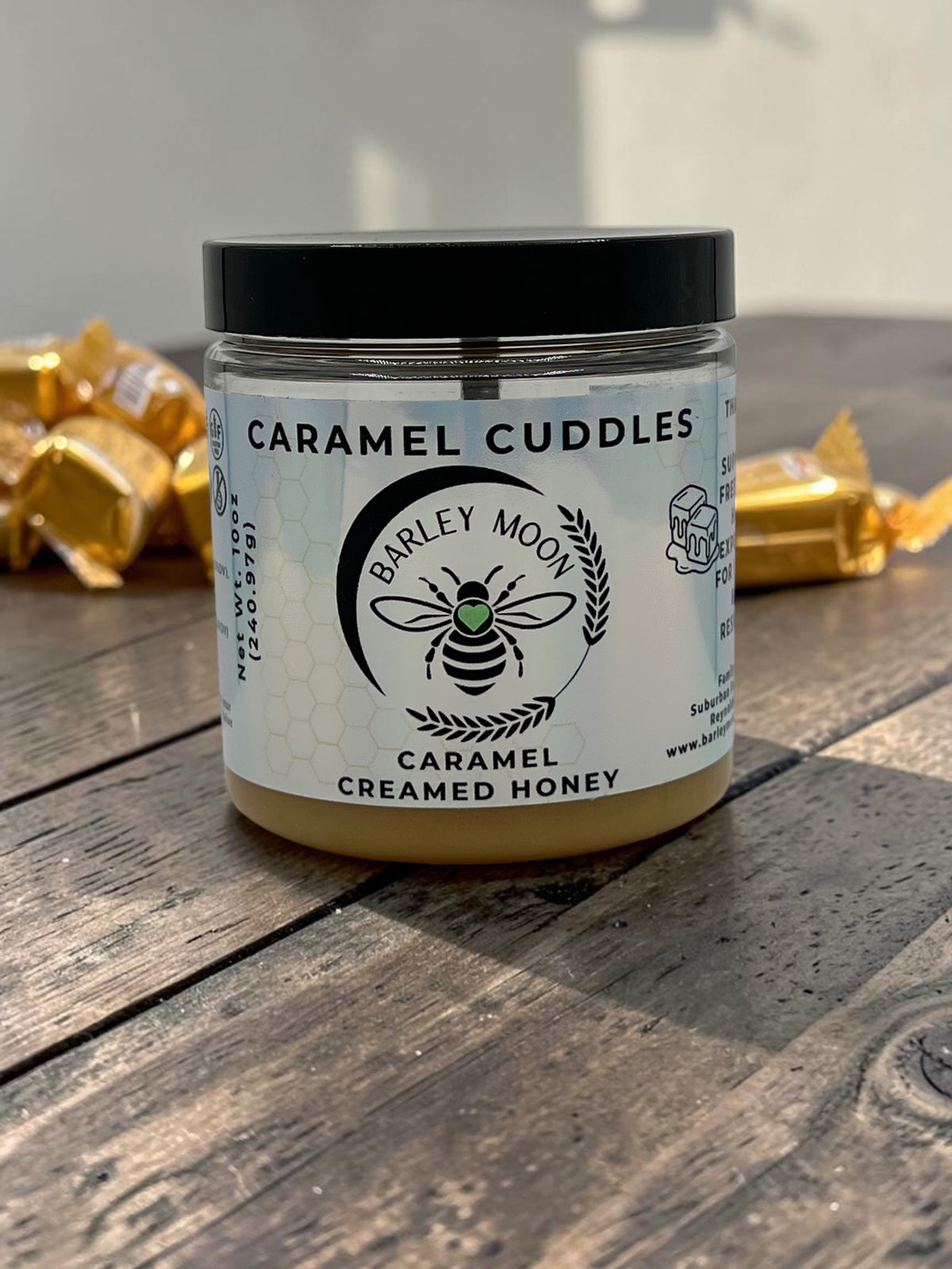 Barley Moon Botanicals Caramel Cuddles creamed honey
