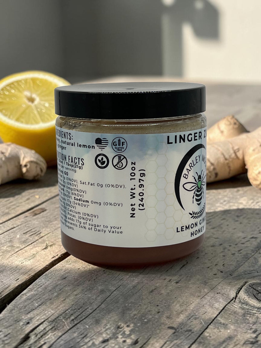 Barley Moon Botanicals Linger Zing lemon ginger honey