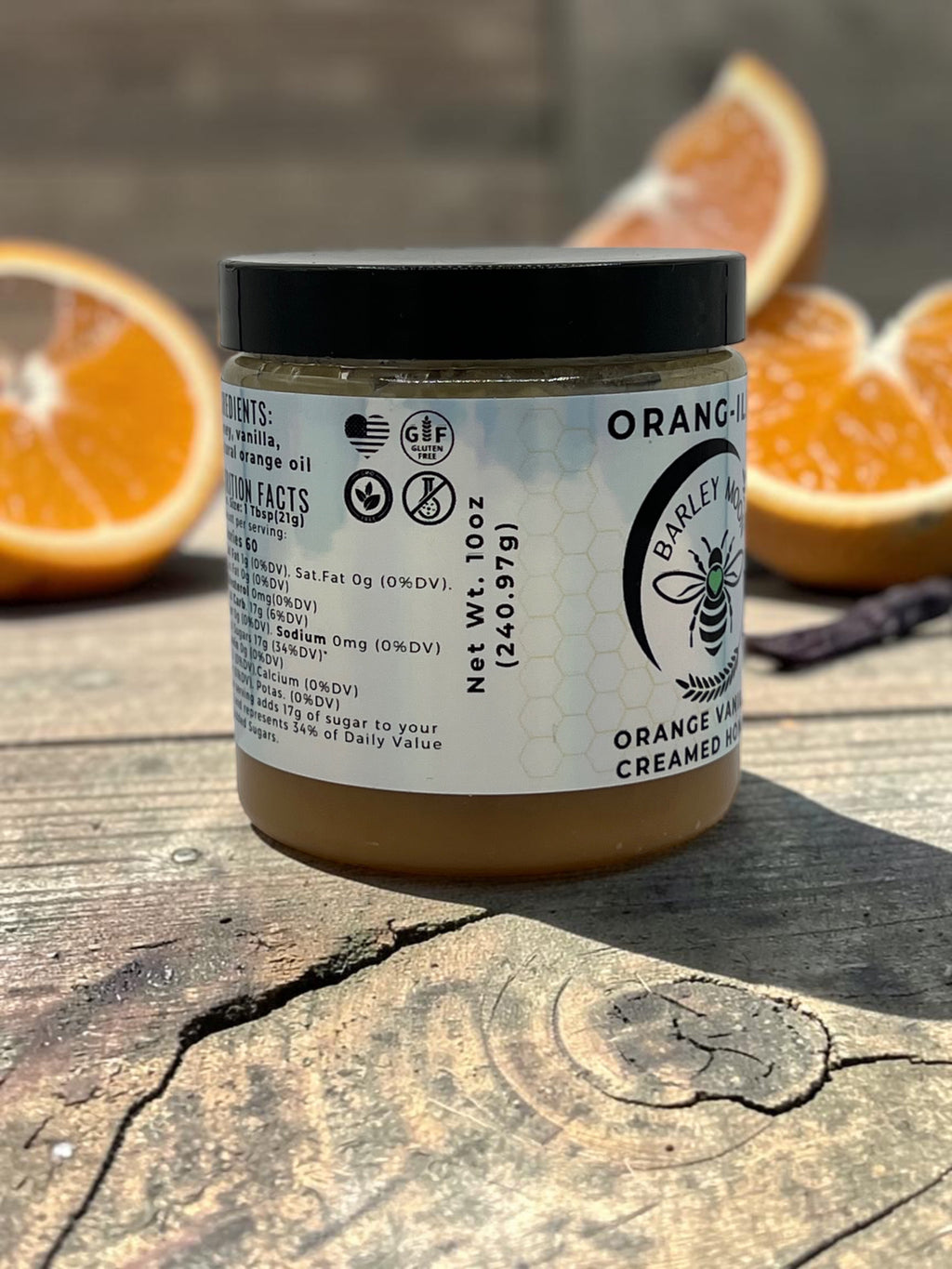 Barley Moon Botanicals Orang-illa Orange-Vanilla creamed honey