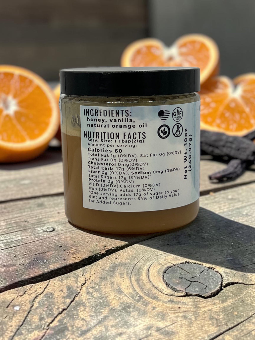 Barley Moon Botanicals Orang-illa Orange-Vanilla creamed honey