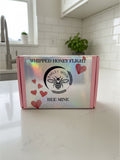 Barley Moon Botanicals Bee Mine whipped honey flight gift box with holographic finish and heart illustrations
