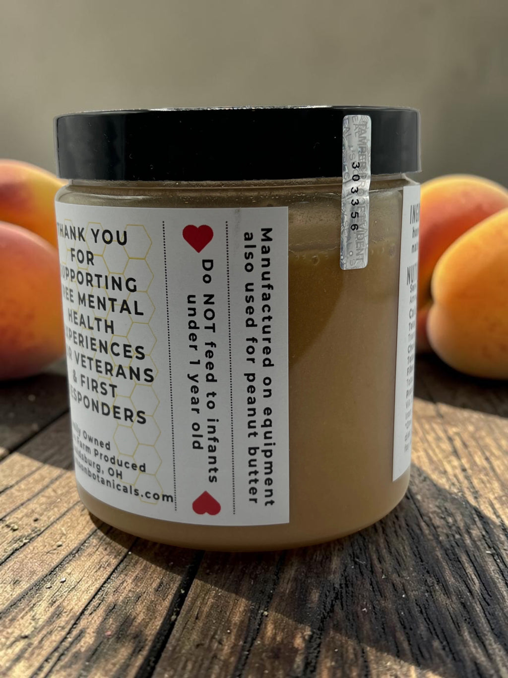Peach Creamed Honey - Barley Moon Botanicals - Pure Honey, Natural Ingredients