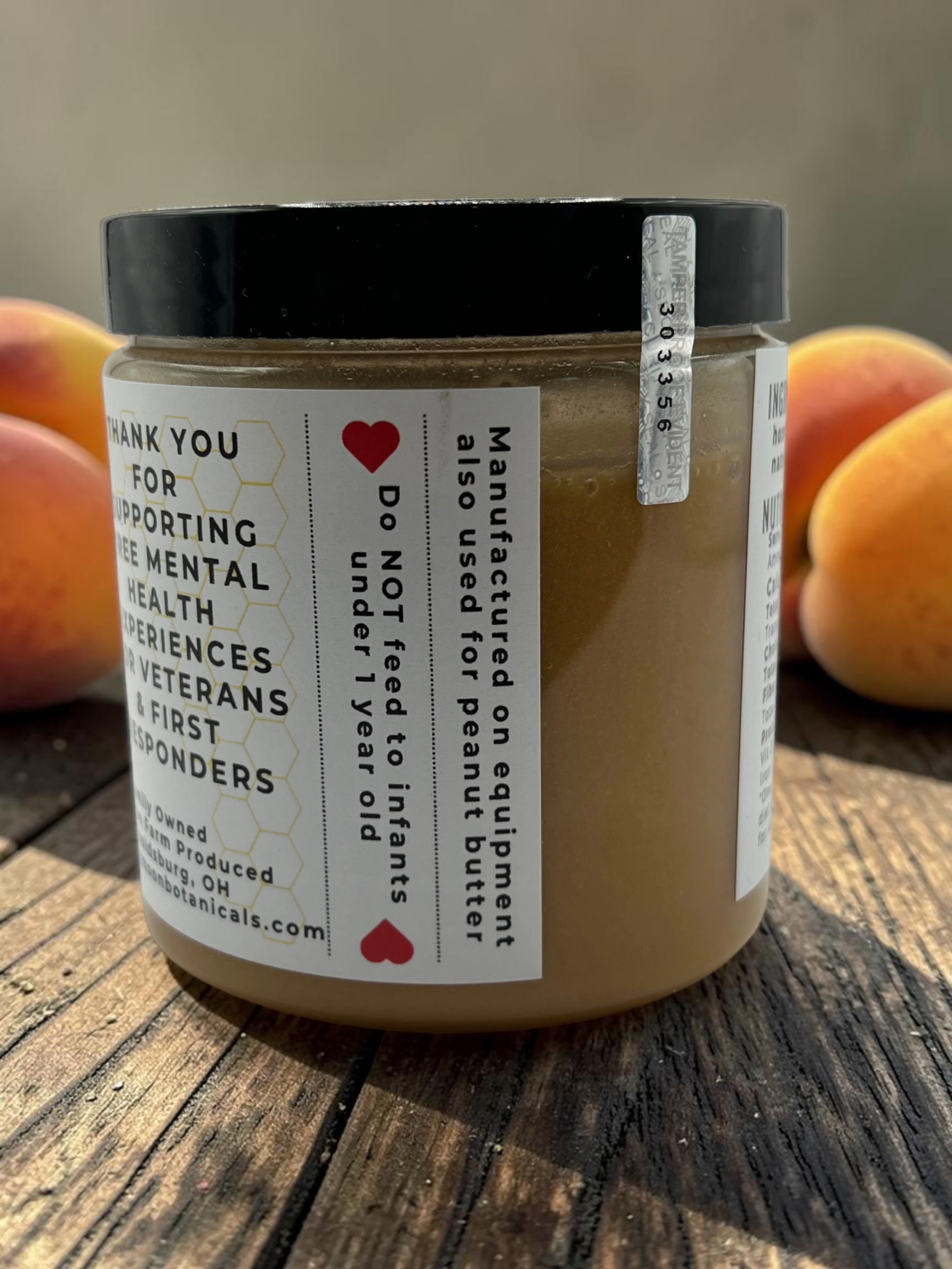Peach Creamed Honey - Barley Moon Botanicals - Pure Honey, Natural Ingredients