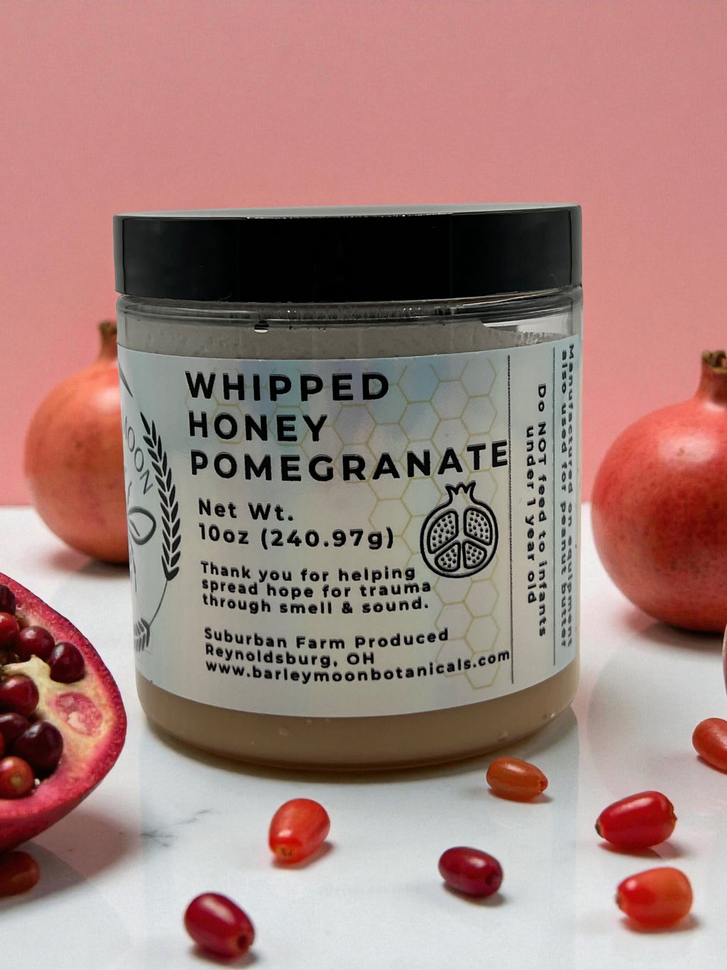 Whipped Honey Pomegranate - Barley Moon Botanicals - Pure Honey, Natural Ingredients