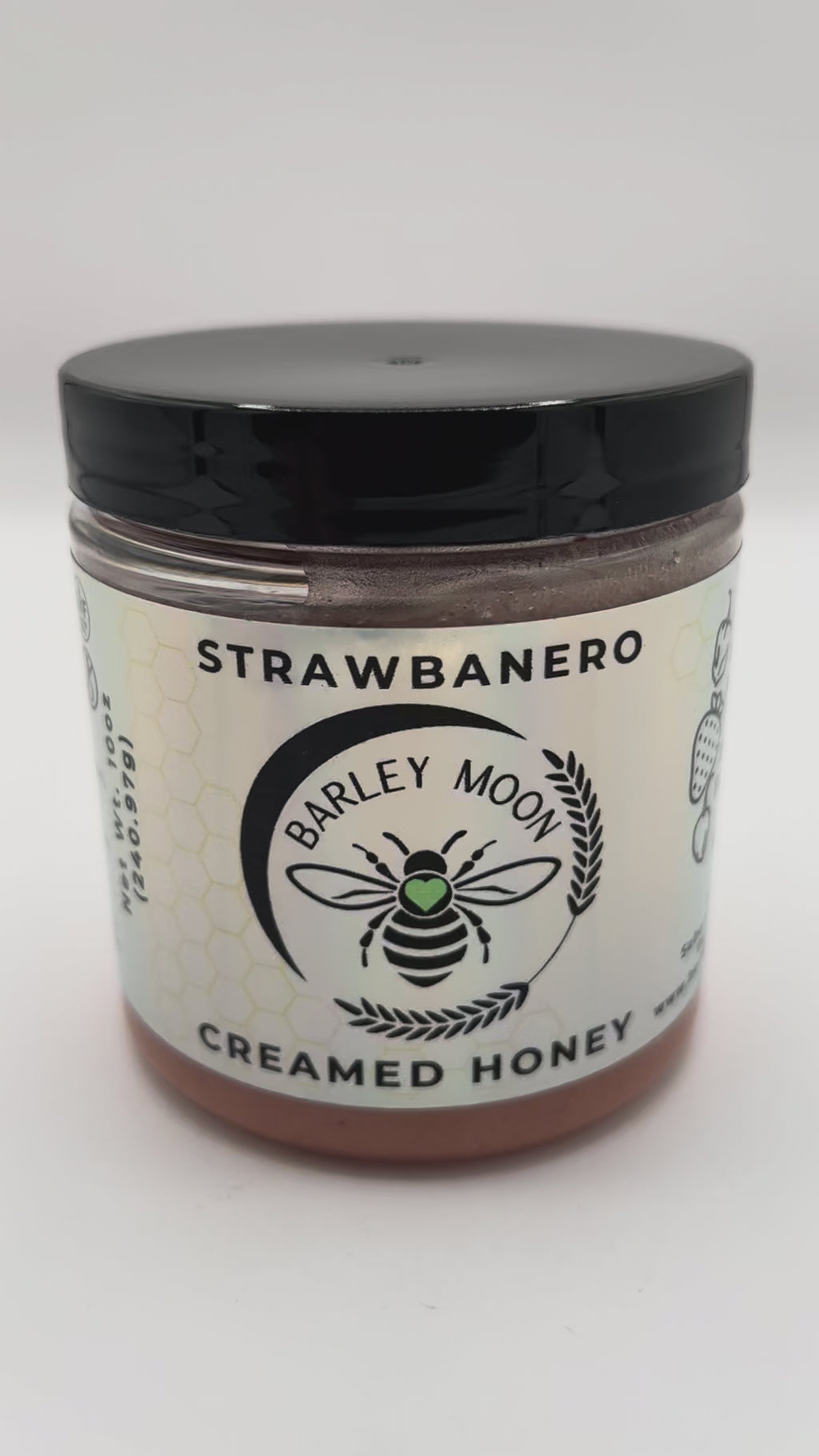 Strawbanero Creamed Honey - Barley Moon Botanicals - Pure Honey, Natural Ingredients