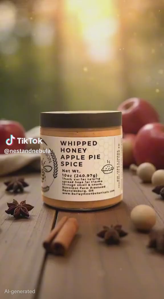 Apple Pie Spice Creamed Honey - Barley Moon Botanicals - Pure Honey, Natural Ingredients