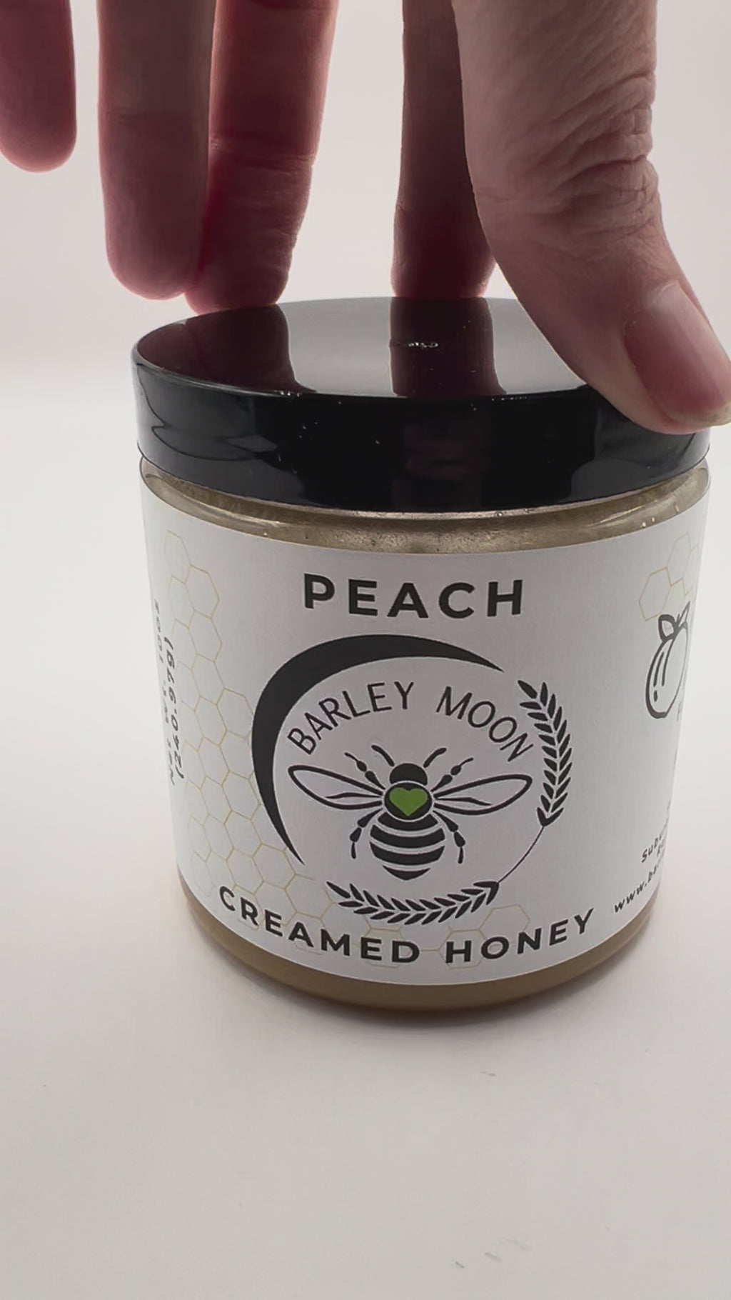 Peach Creamed Honey - Barley Moon Botanicals - Pure Honey, Natural Ingredients