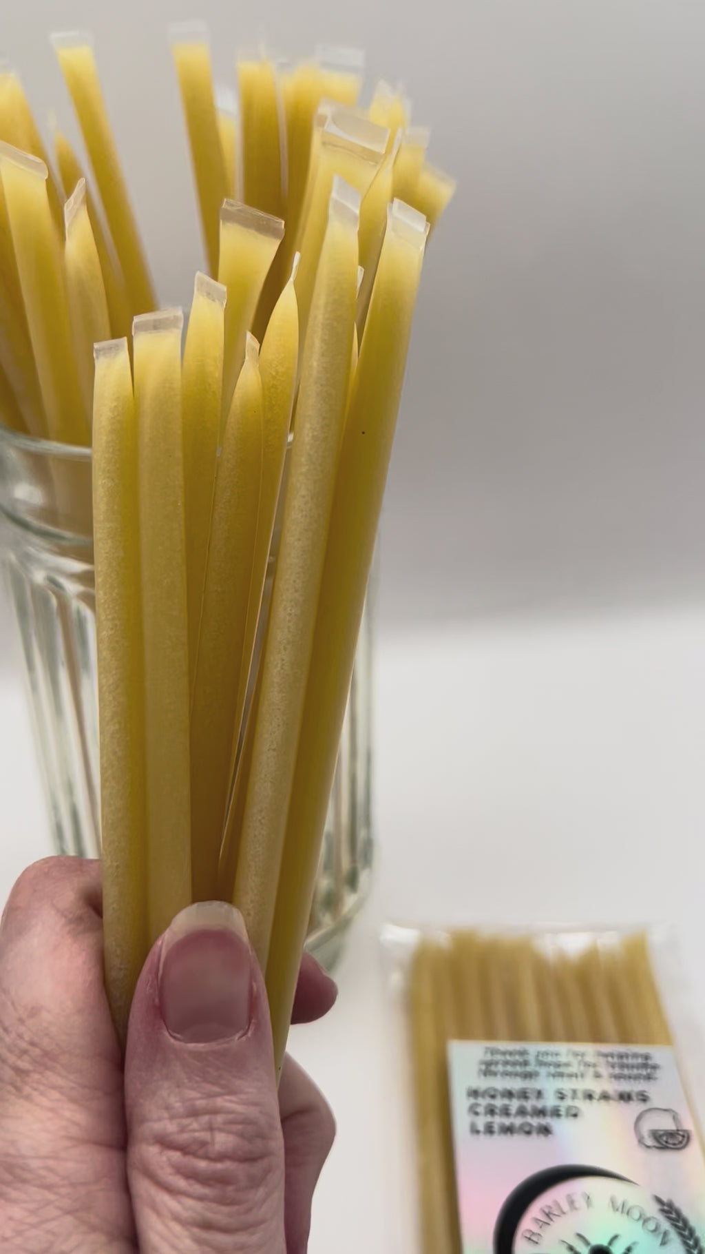 Honey Straws - Creamed Lemon - Barley Moon Botanicals - Pure Honey, Natural Ingredients