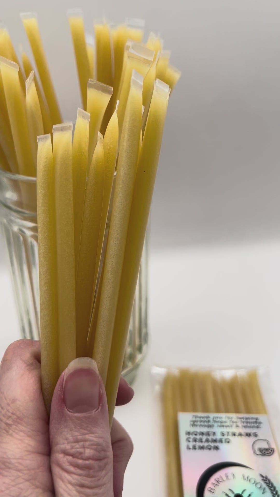 Honey Straws - Creamed Lemon - Barley Moon Botanicals - Pure Honey, Natural Ingredients