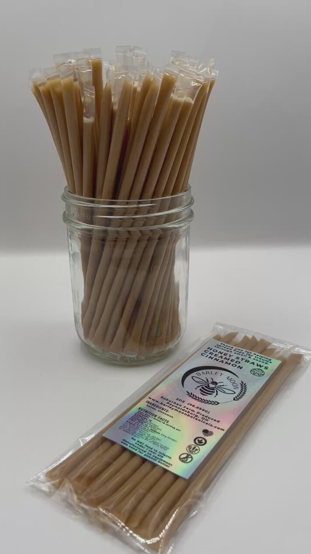 Creamed Cinnamon Honey Straws - Barley Moon Botanicals -  Pure Honey, Natural Ingredients