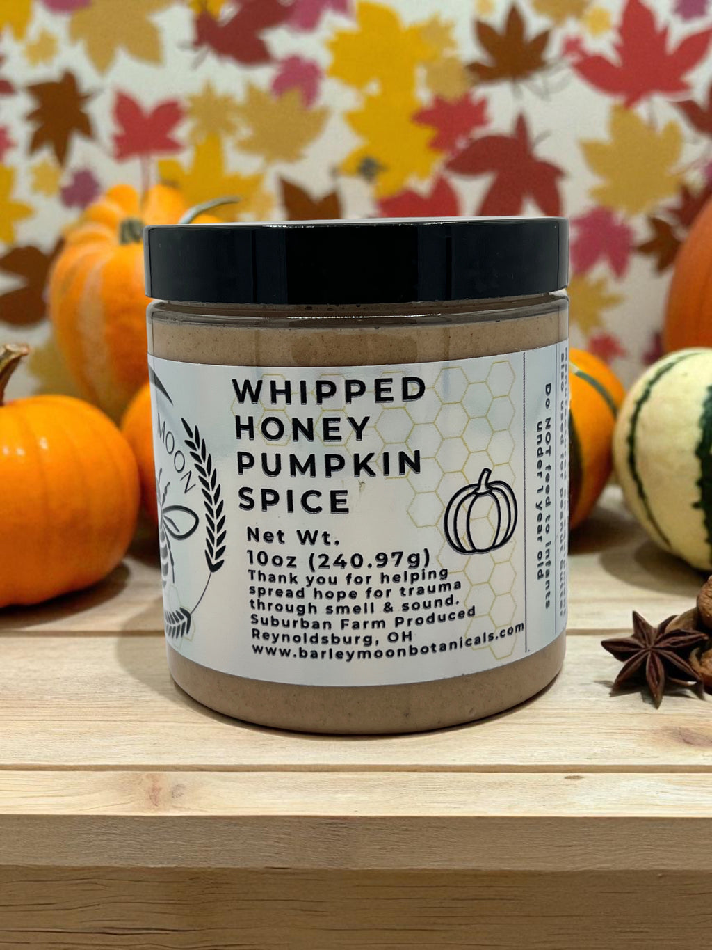 Whipped Honey Pumpkin Spice - Barley Moon Botanicals -  Pure Honey, Natural Ingredients