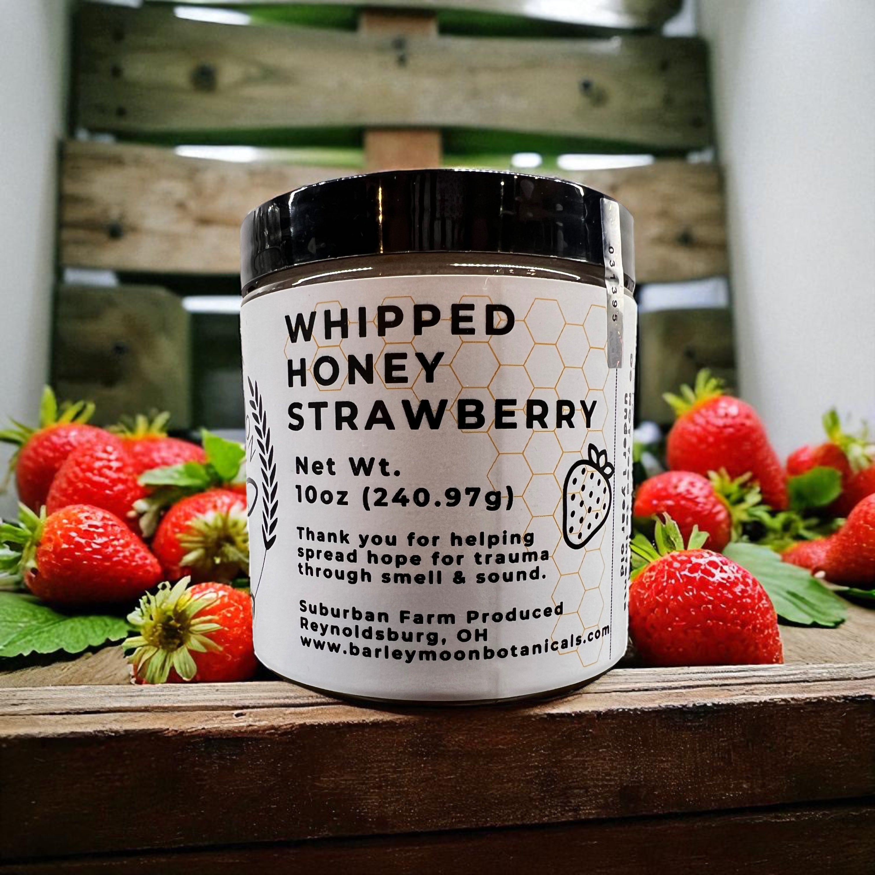 Whipped Honey Strawberry - Barley Moon Botanicals -  Pure Honey, Natural Ingredients