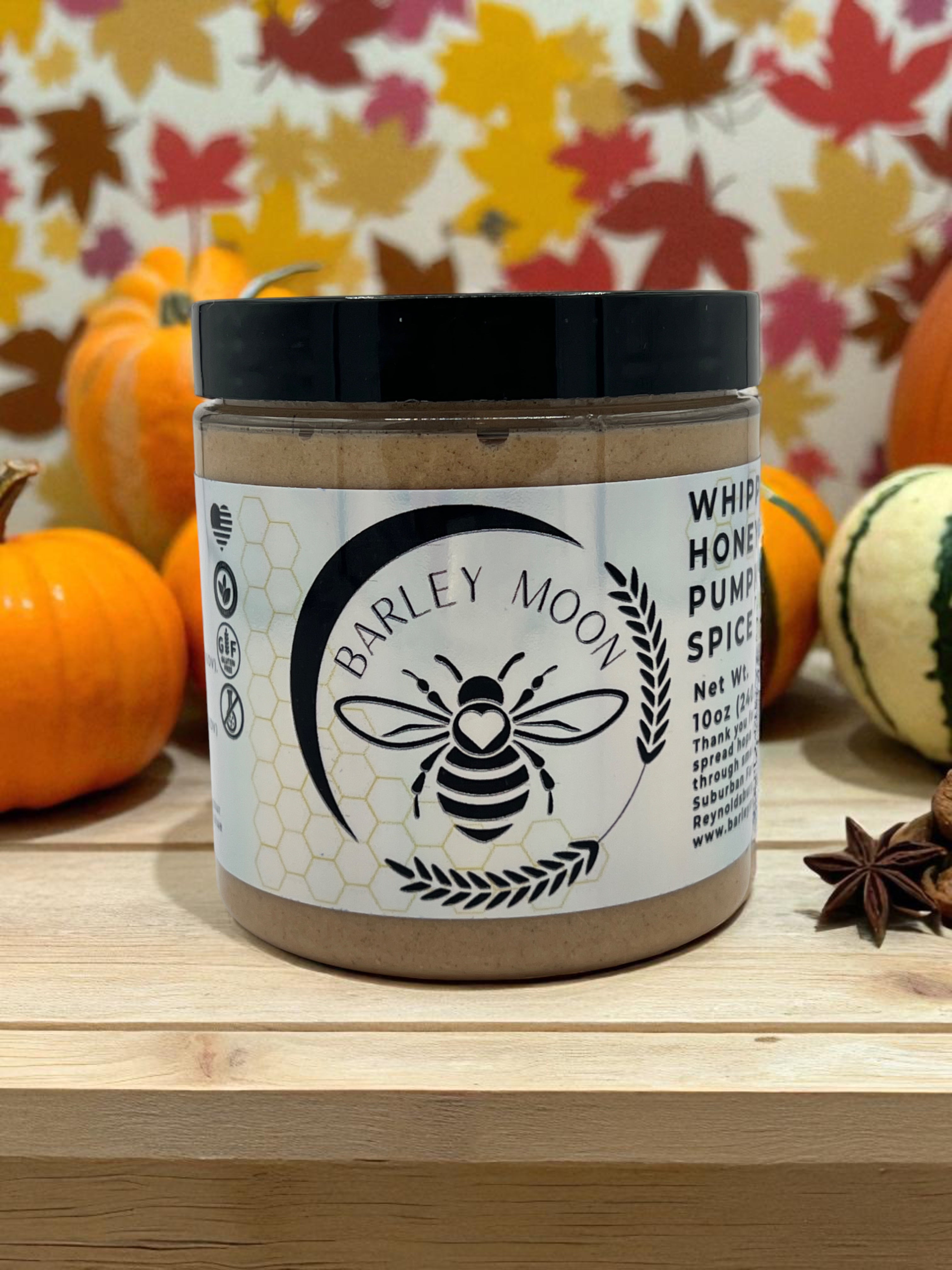 Whipped Honey Pumpkin Spice - Barley Moon Botanicals -  Pure Honey, Natural Ingredients