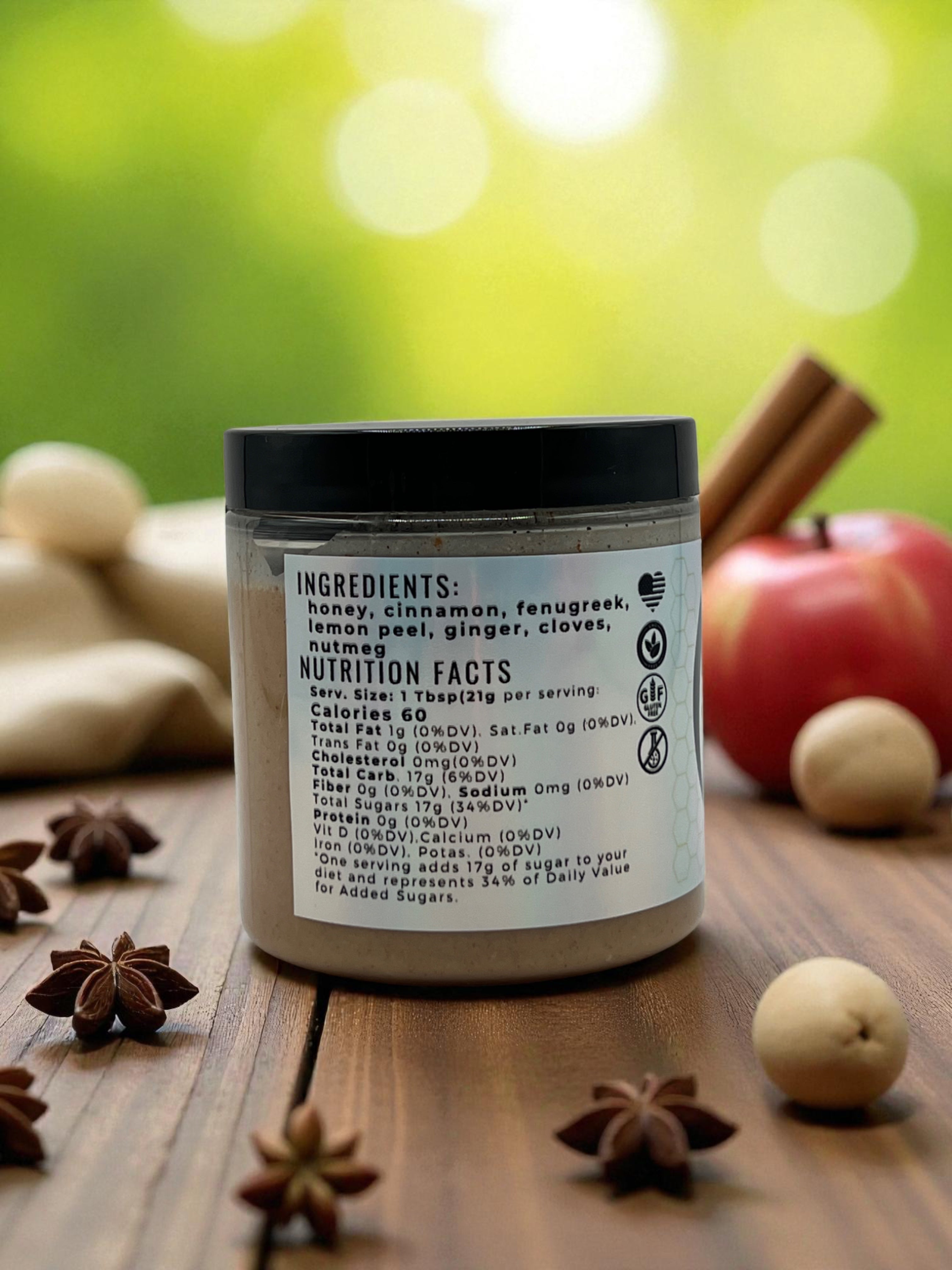 Whipped Honey Apple Pie Spice - Barley Moon Botanicals - Pure Honey, Natural Ingredients