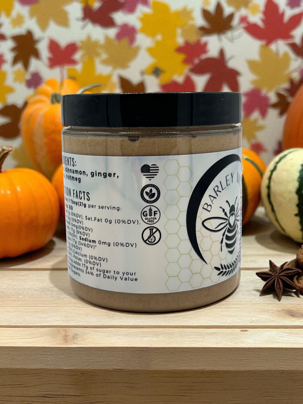 Whipped Honey Pumpkin Spice - Barley Moon Botanicals -  Pure Honey, Natural Ingredients