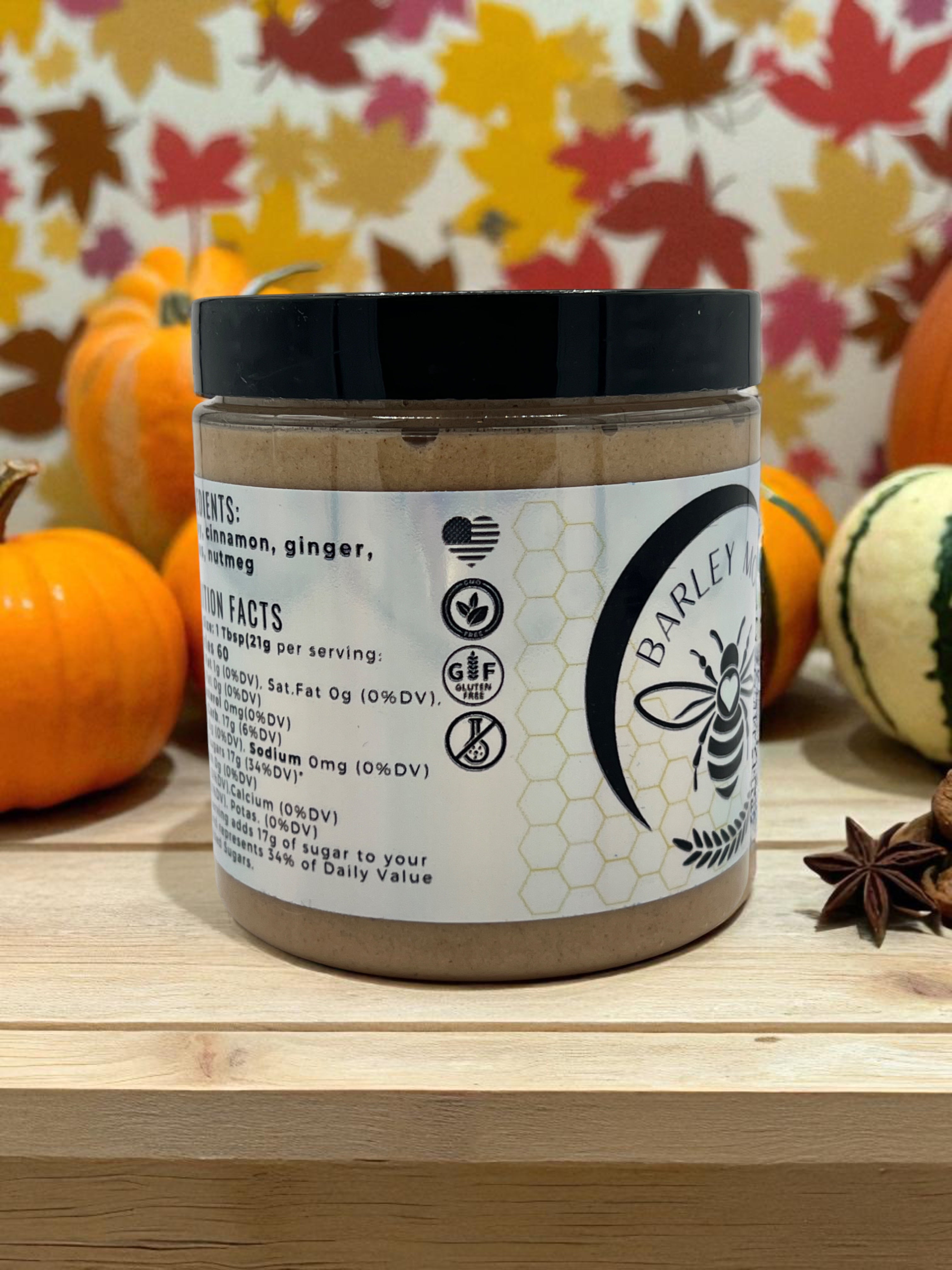 Whipped Honey Pumpkin Spice - Barley Moon Botanicals -  Pure Honey, Natural Ingredients