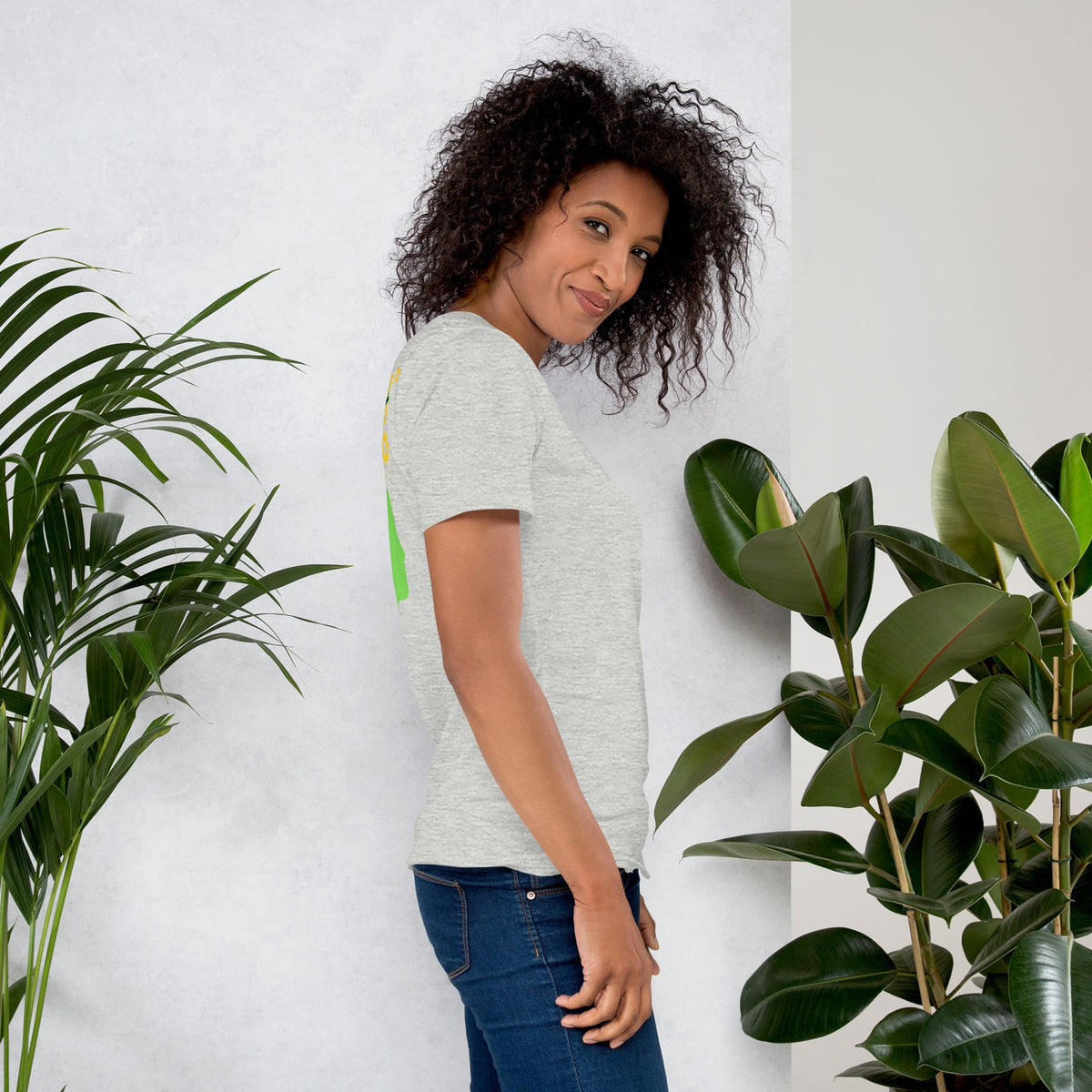Barley Moon Botanicals unisex heather grey t-shirt featuring a mental health awareness graphic on the back.