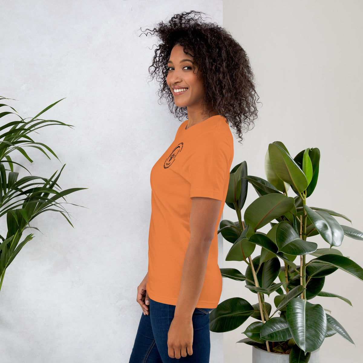 Barley Moon Botanicals unisex heather grey t-shirt featuring a mental health awareness graphic on the back.