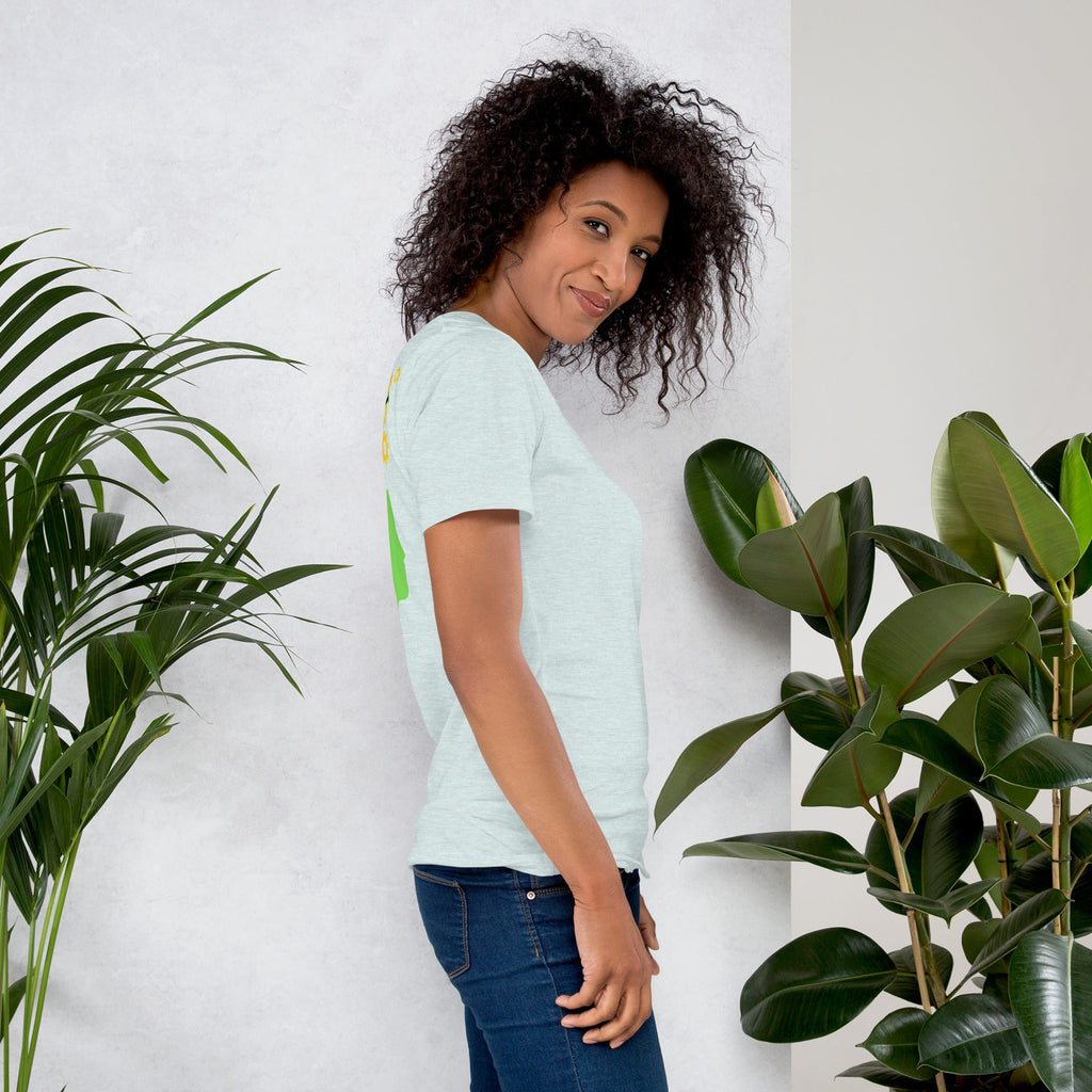 Barley Moon Botanicals unisex heather grey t-shirt featuring a mental health awareness graphic on the back.