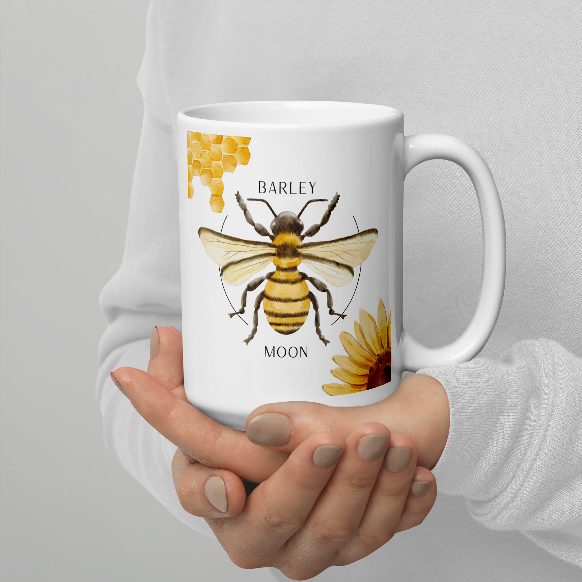 Barley Moon Botanicals - White Glossy Mug 15 oz